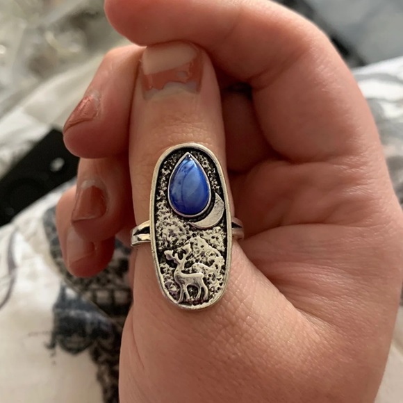 1 LEFT 🦌 Mythical Country Deer Moon Sky Retro Ring 🦌 - Picture 3 of 5